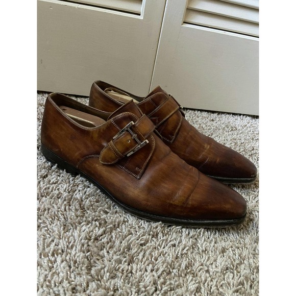Magnanni Marco 2 Brown Leather Monk Strap Dress Shoes Men\'s Size 10.5 main image 8